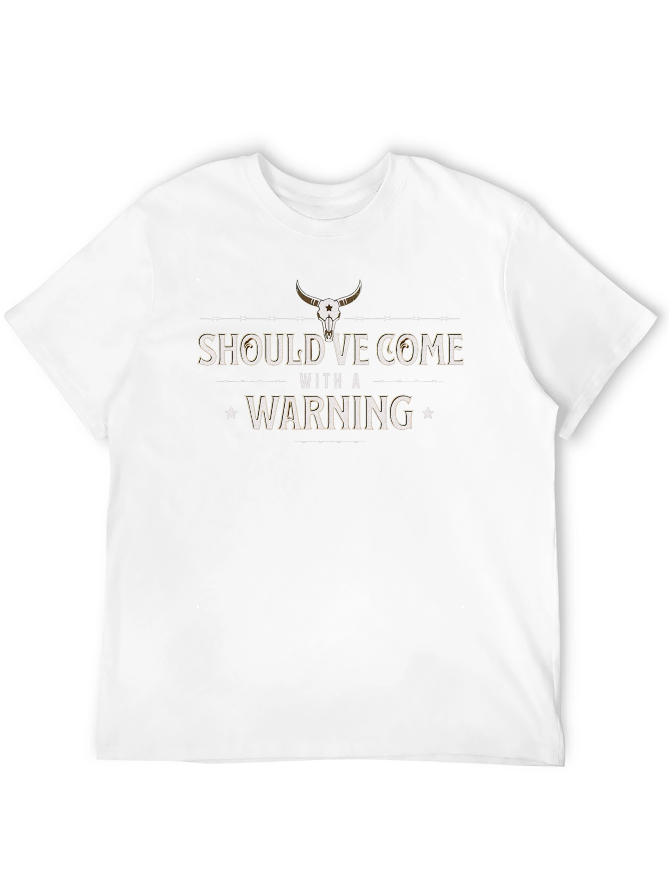 Warning T-Shirt - Cowboy Skull Graphic Tee