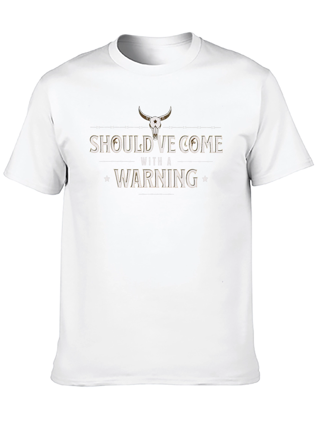 Warning T-Shirt - Cowboy Skull Graphic Tee