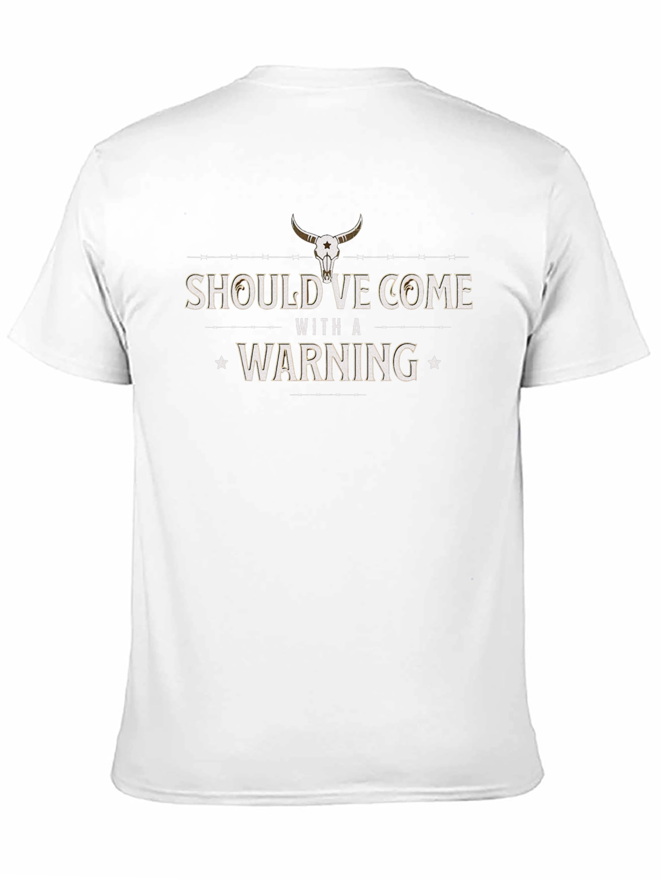 Warning T-Shirt - Cowboy Skull Graphic Tee