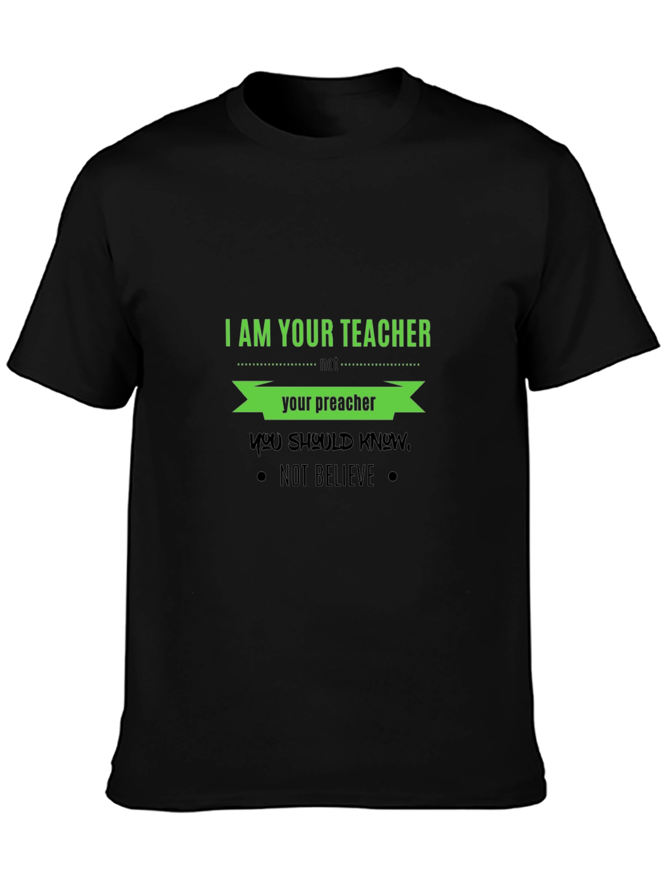 Teacher vs Preacher Black T-Shirt