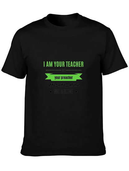 Teacher vs Preacher Black T-Shirt