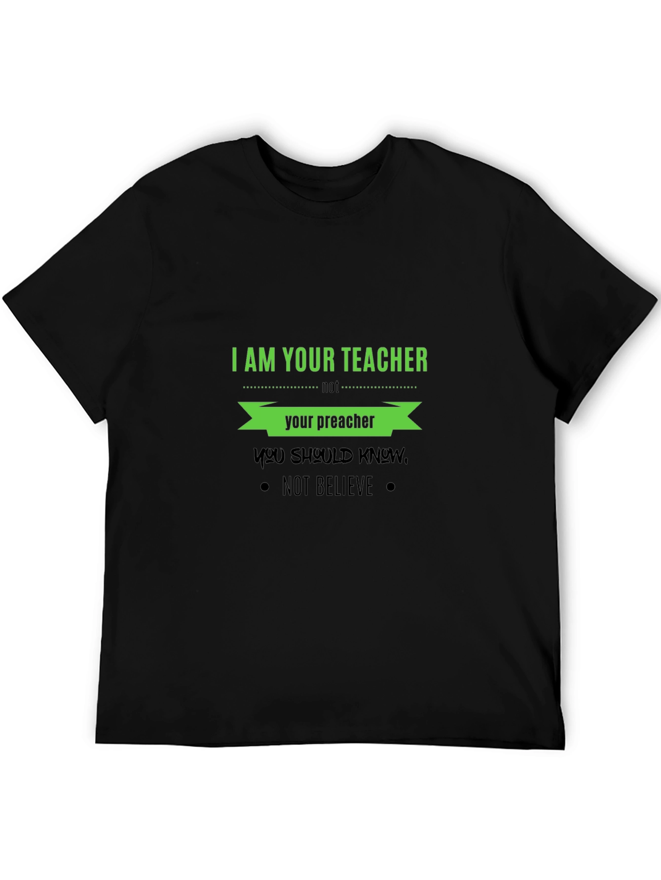 Teacher vs Preacher Black T-Shirt