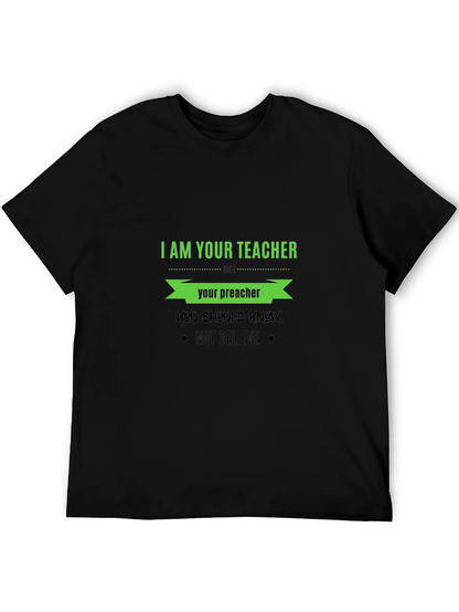 Teacher vs Preacher Black T-Shirt