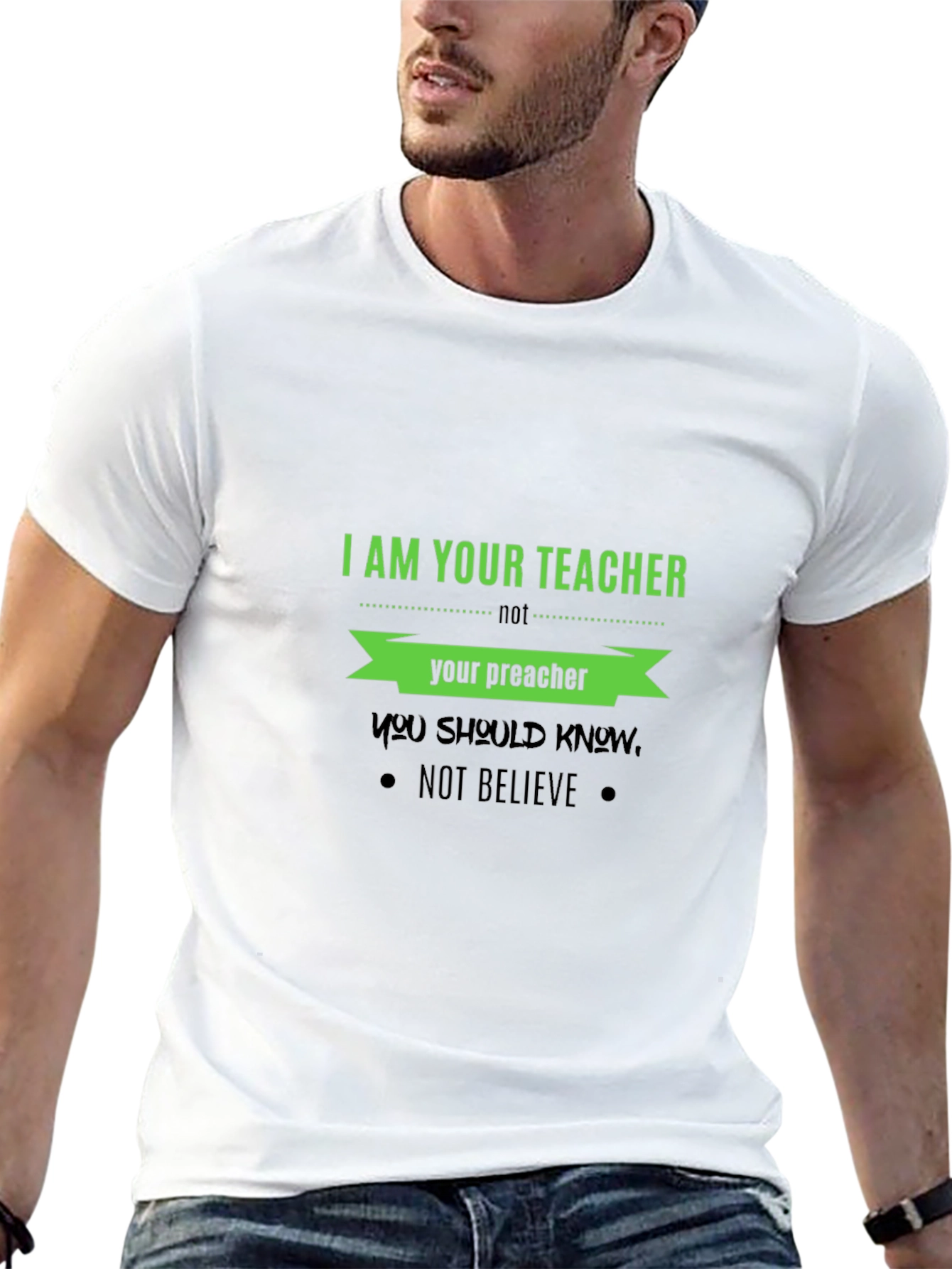 Teacher vs Preacher Black T-Shirt