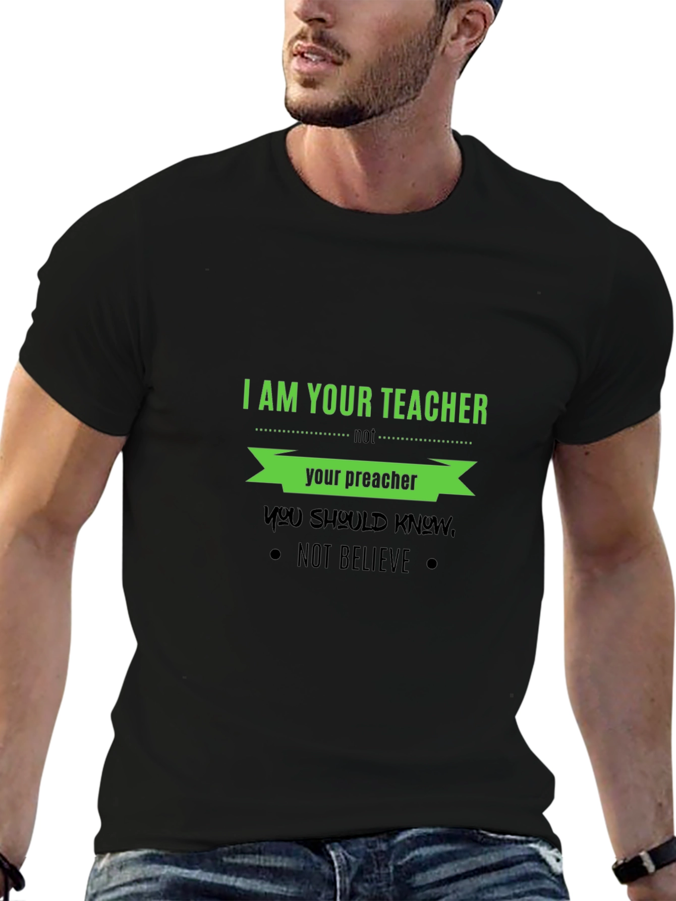 Teacher vs Preacher Black T-Shirt