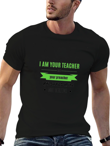 Teacher vs Preacher Black T-Shirt