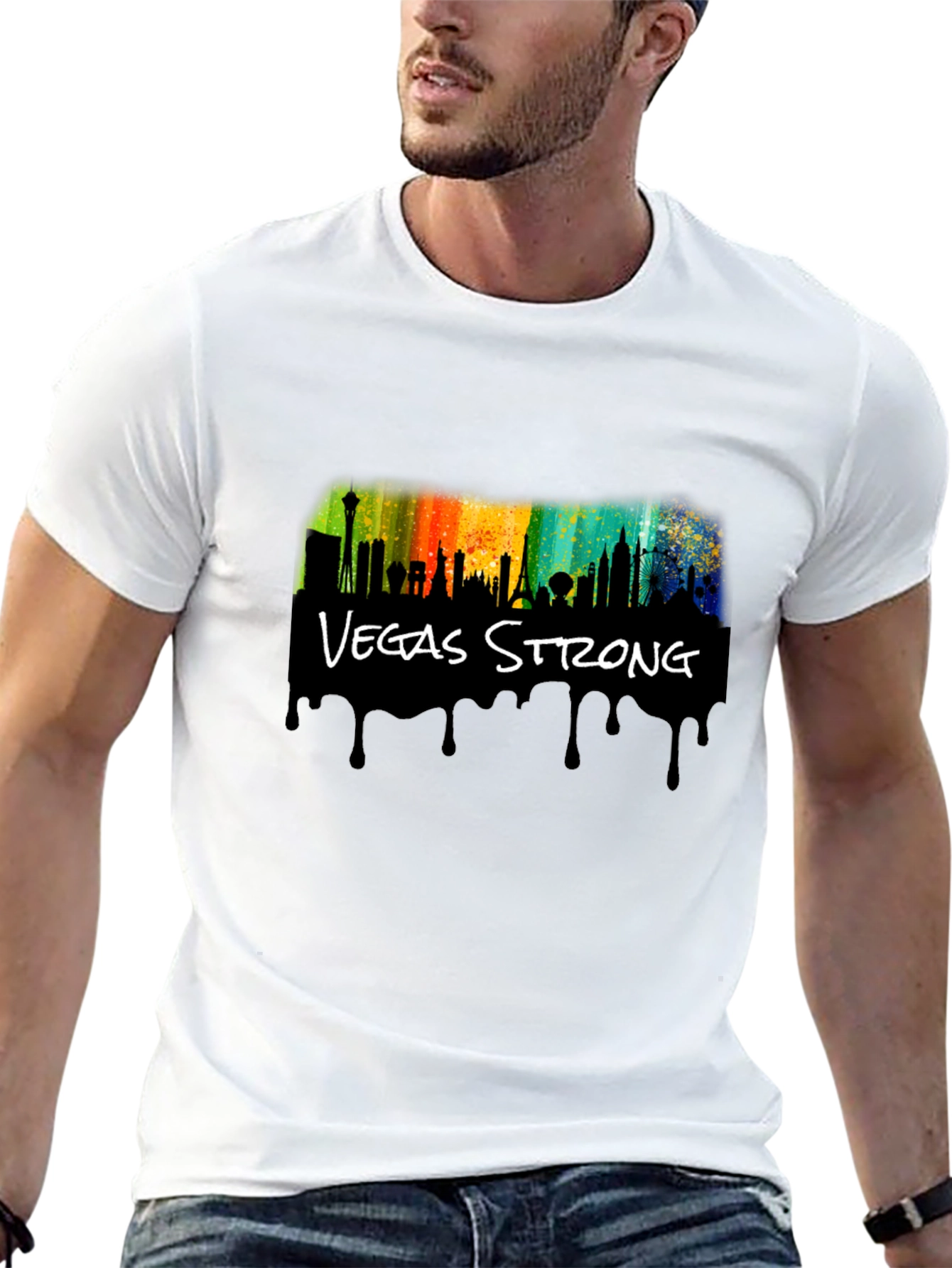 Vegas Strong Black Graphic T-Shirt