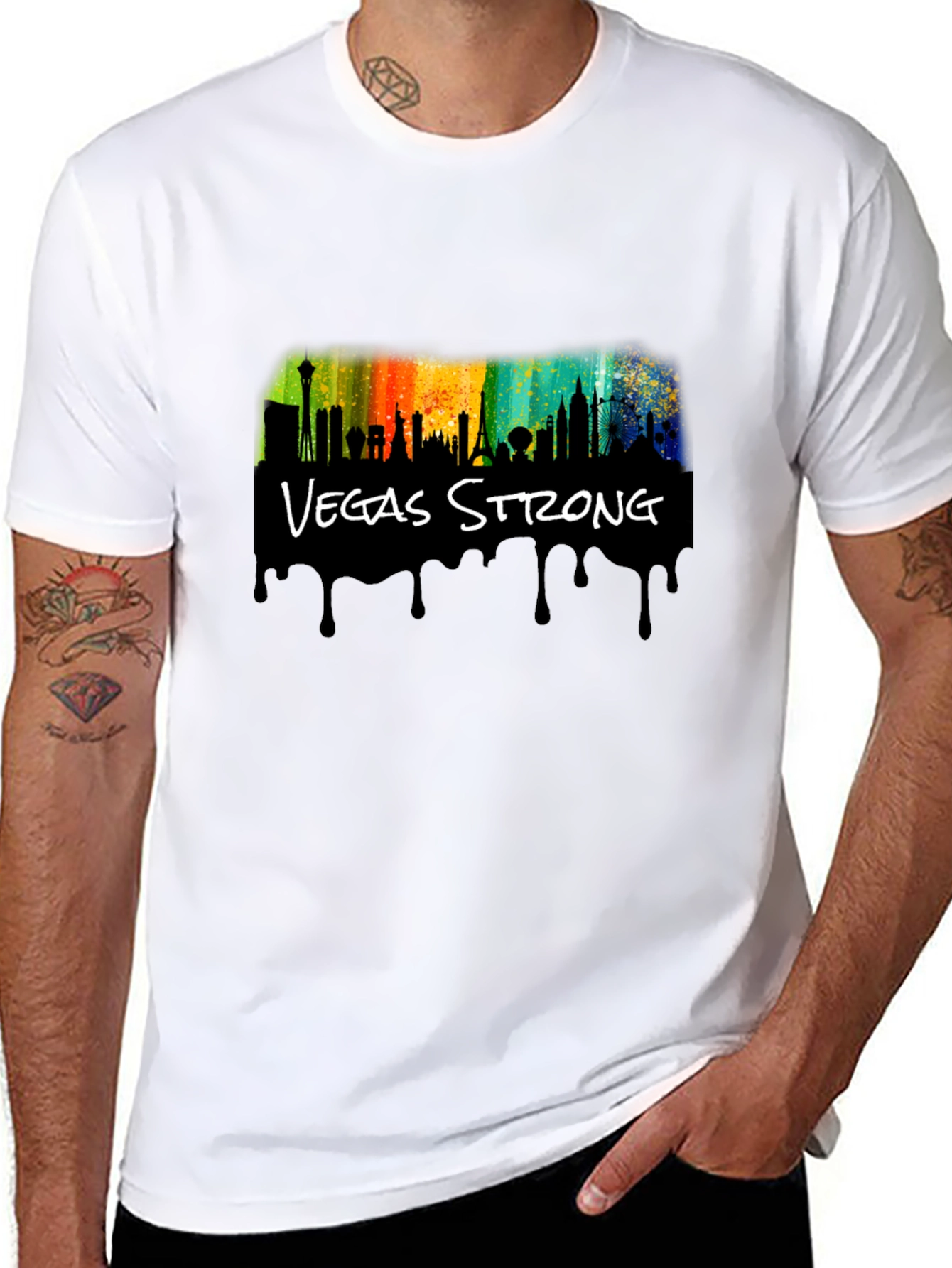 Vegas Strong Black Graphic T-Shirt