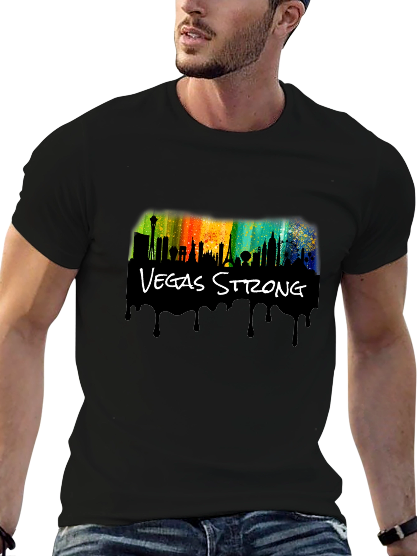Vegas Strong Black Graphic T-Shirt