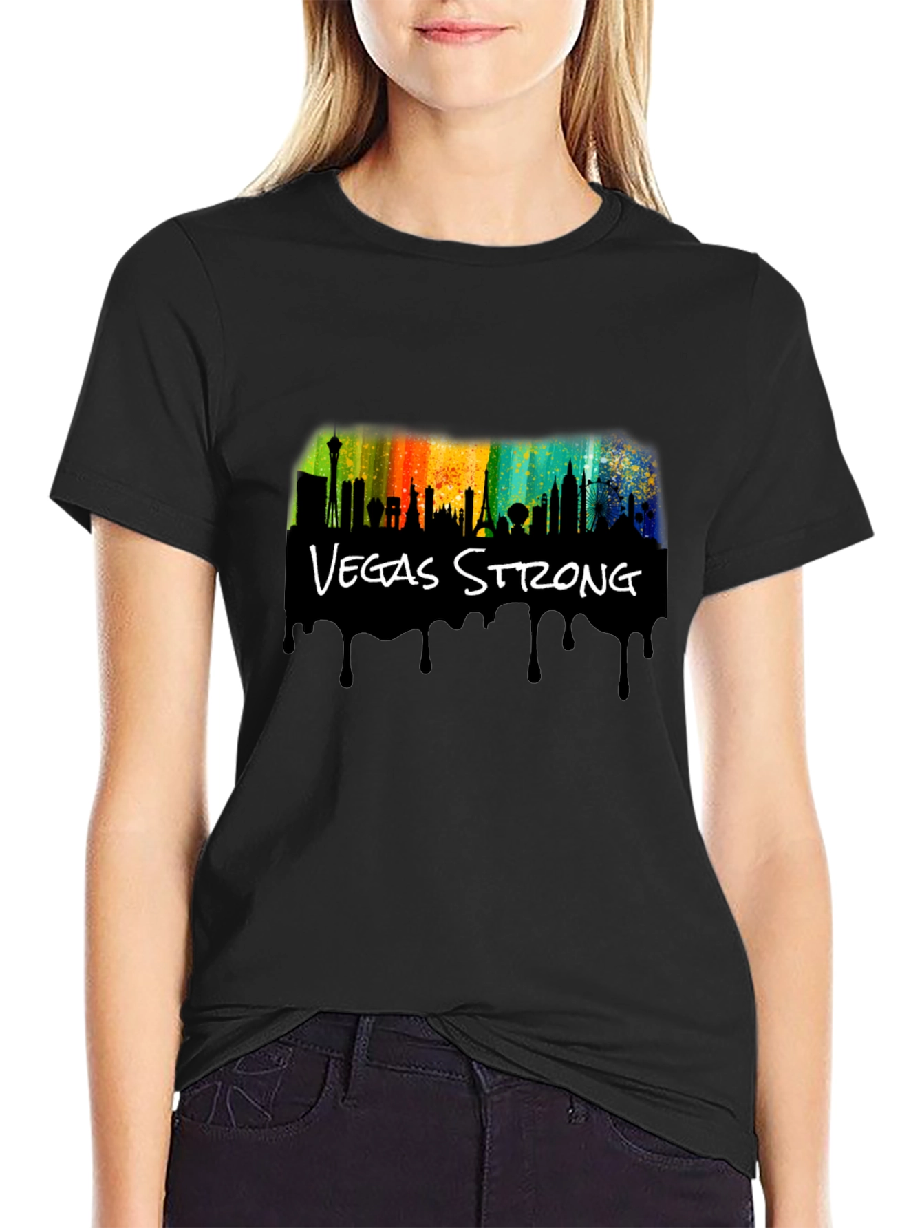 Vegas Strong Black Graphic T-Shirt