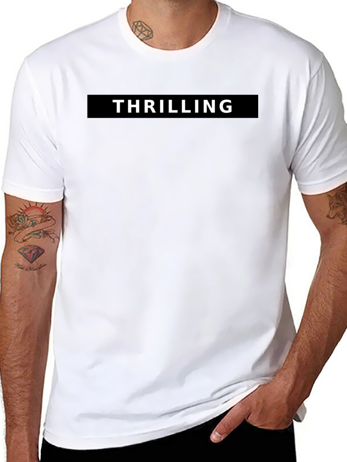Thrilling Black Graphic Tee