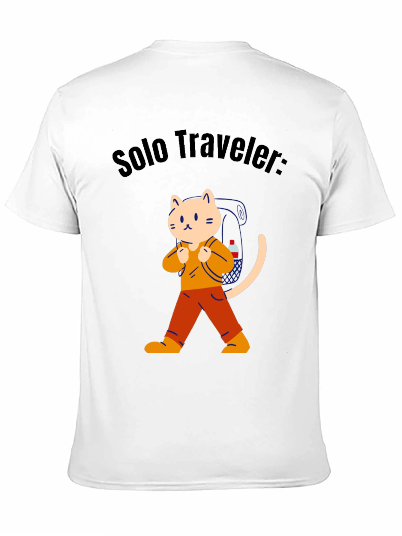 Solo Traveler Cat Graphic Tee - Adventure Awaits!