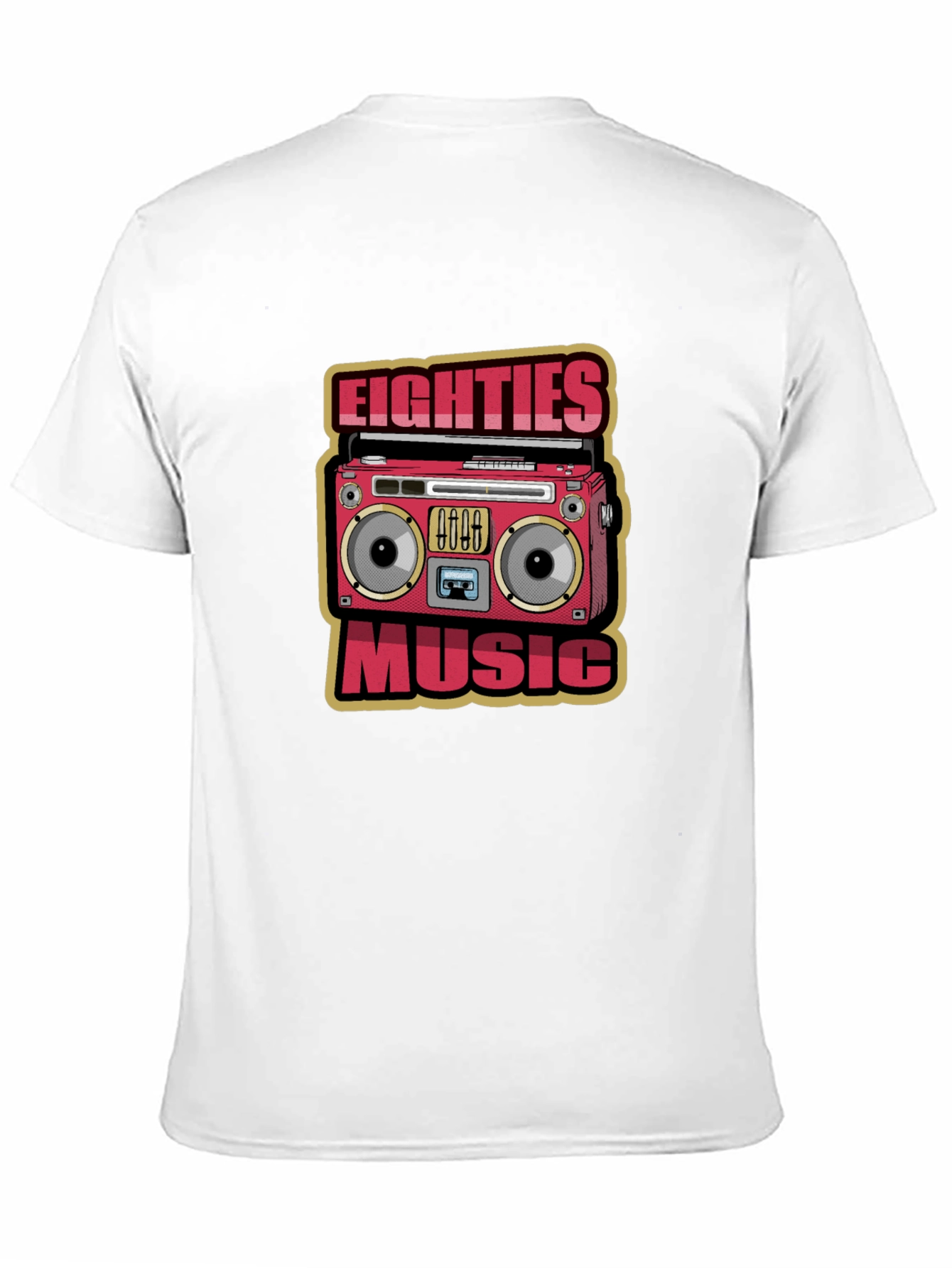 80s Music Graphic Tee - Retro Boombox Design