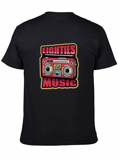 80s Music Graphic Tee - Retro Boombox Design
