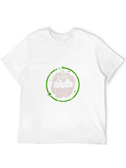 Stay Healthy Black T-Shirt - Apple Design