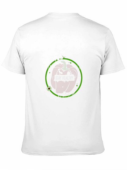 Stay Healthy Black T-Shirt - Apple Design