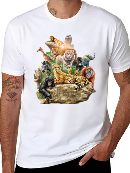 Wildlife Animals Graphic T-Shirt - Black