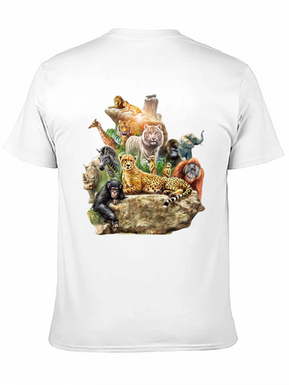 Wildlife Animals Graphic T-Shirt - Black