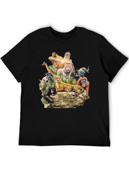 Wildlife Animals Graphic T-Shirt - Black