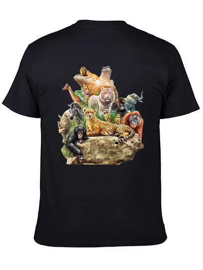 Wildlife Animals Graphic T-Shirt - Black