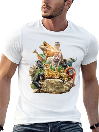 Wildlife Animals Graphic T-Shirt - Black