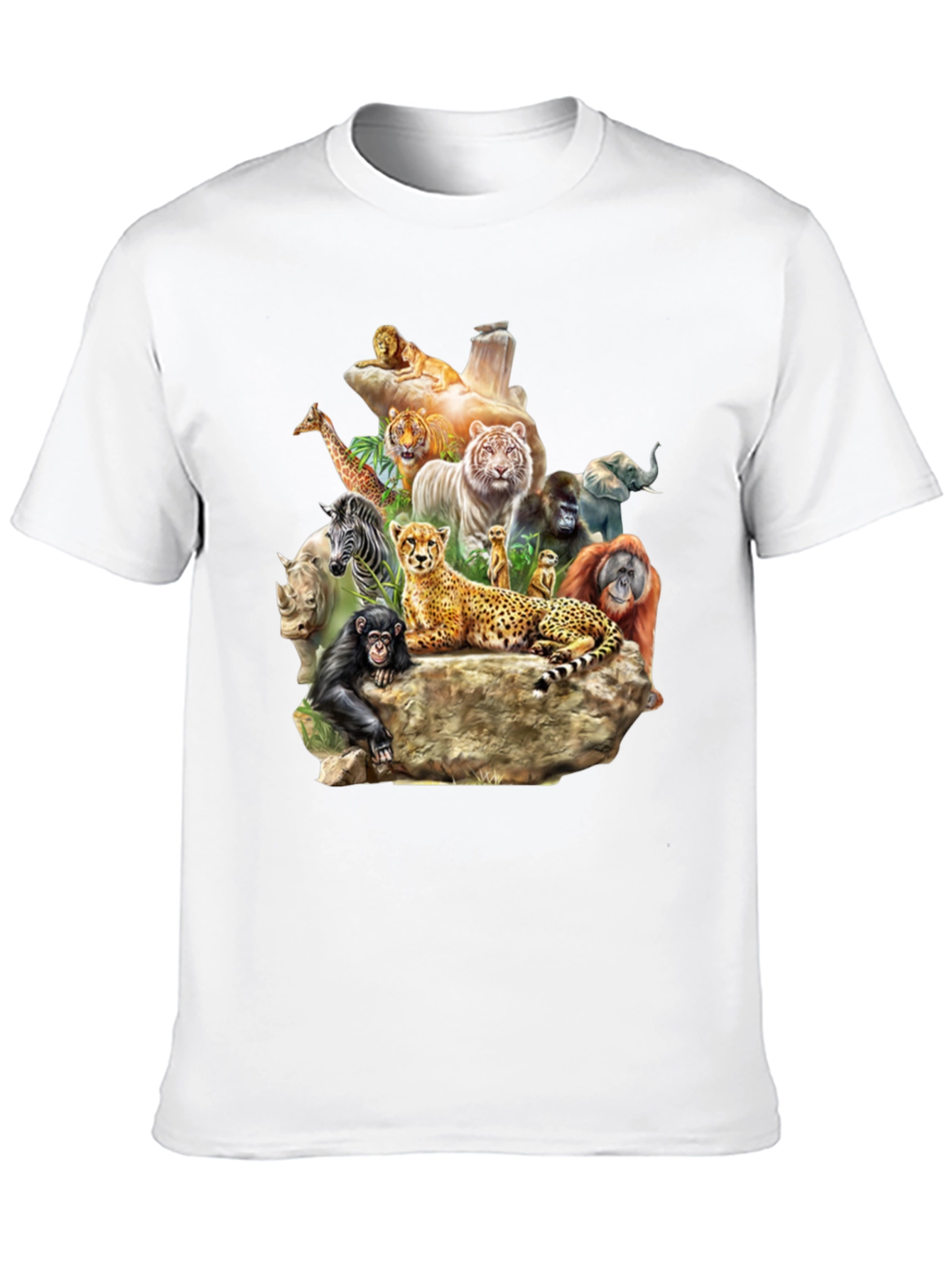 Wildlife Animals Graphic T-Shirt - Black