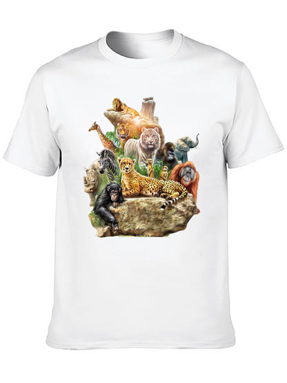 Wildlife Animals Graphic T-Shirt - Black