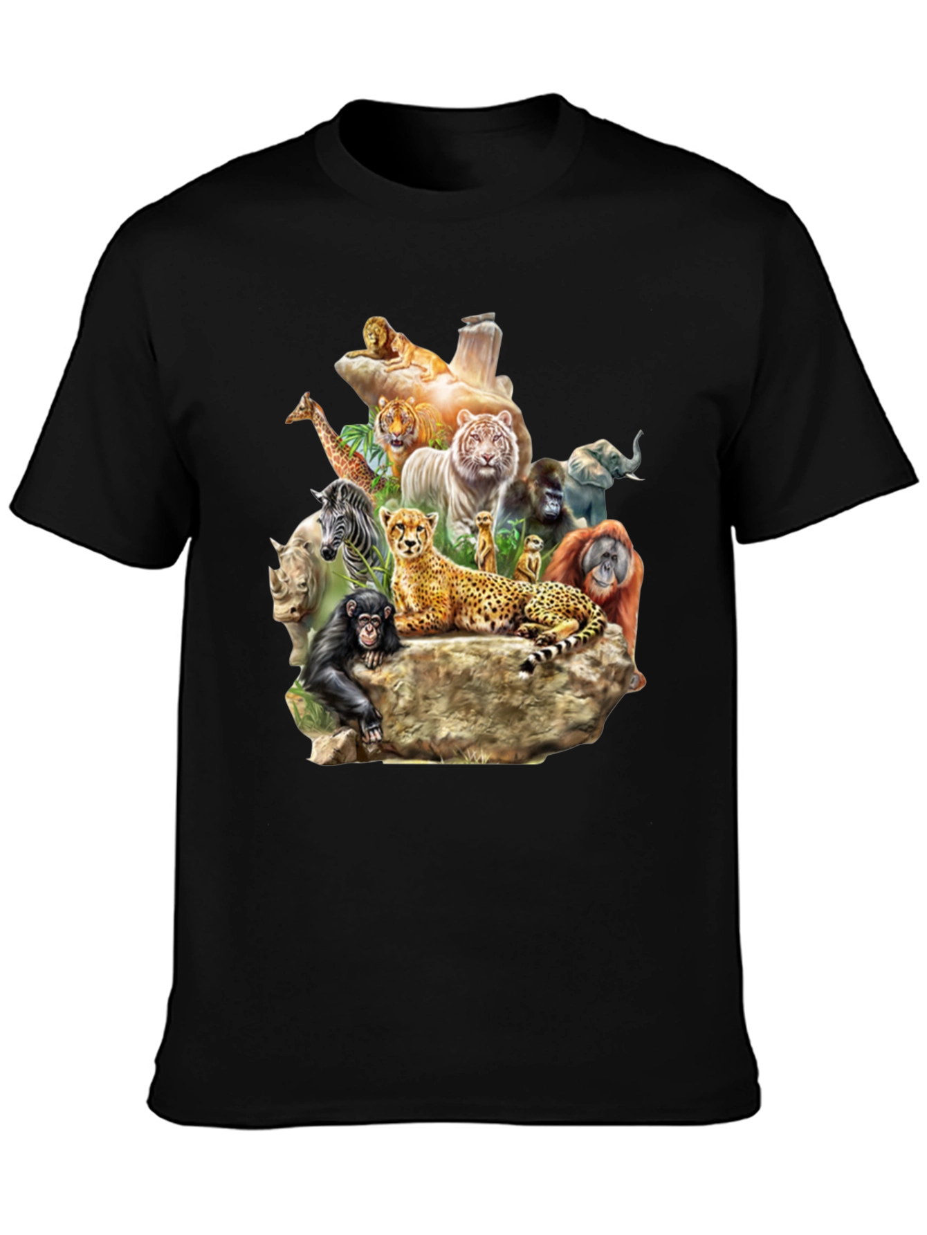 Wildlife Animals Graphic T-Shirt - Black