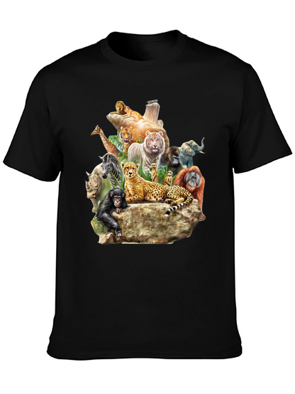 Wildlife Animals Graphic T-Shirt - Black