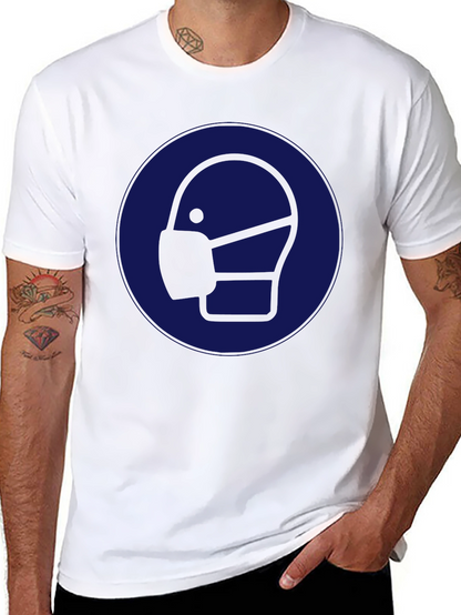 Wear Mask T-Shirt: Black Cotton Graphic Tee