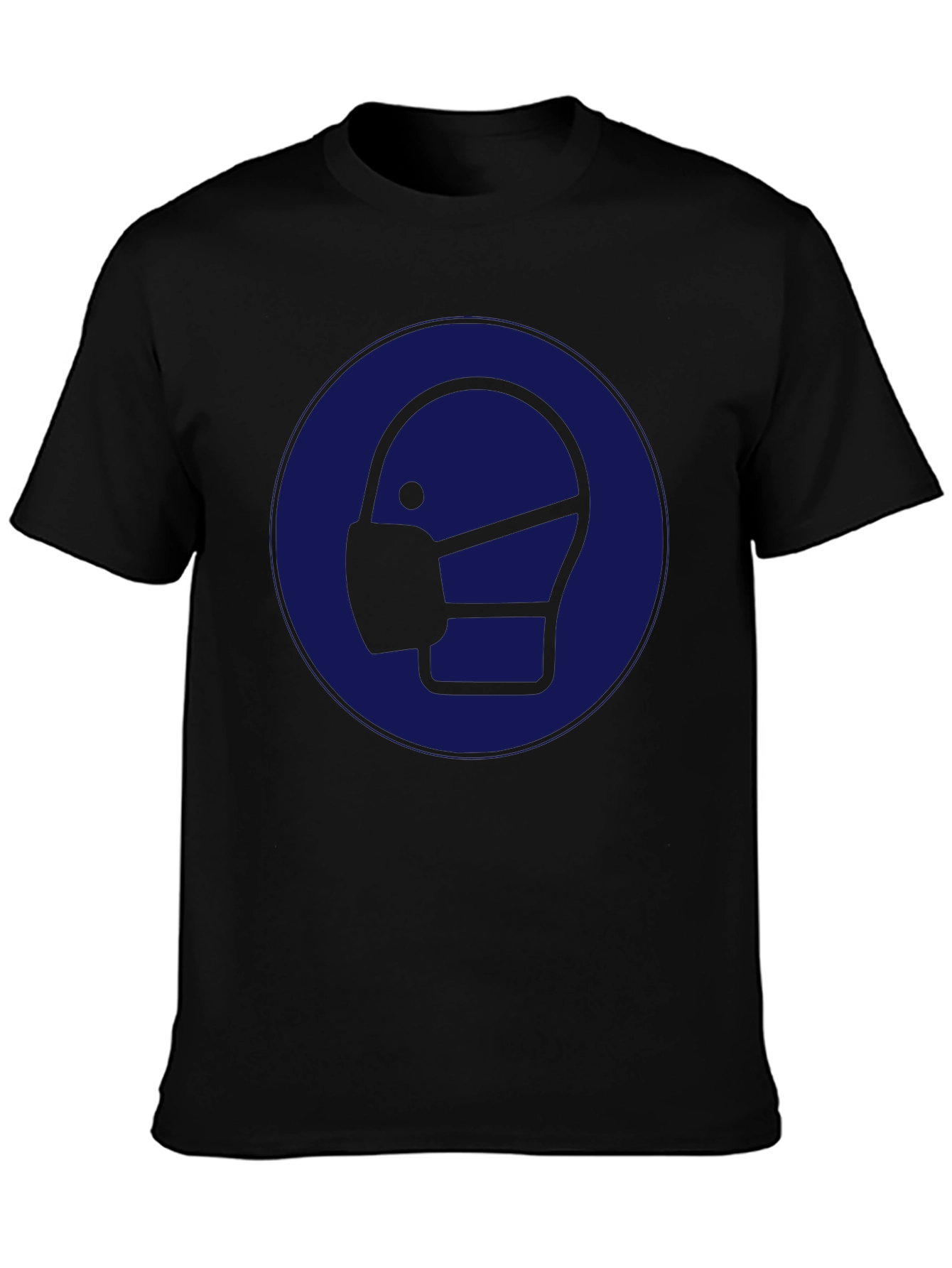Wear Mask T-Shirt: Black Cotton Graphic Tee