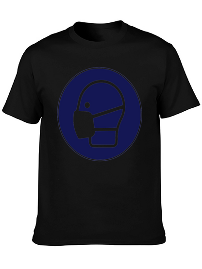Wear Mask T-Shirt: Black Cotton Graphic Tee
