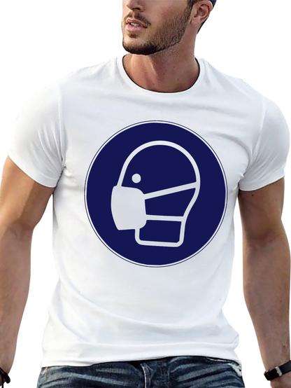 Wear Mask T-Shirt: Black Cotton Graphic Tee
