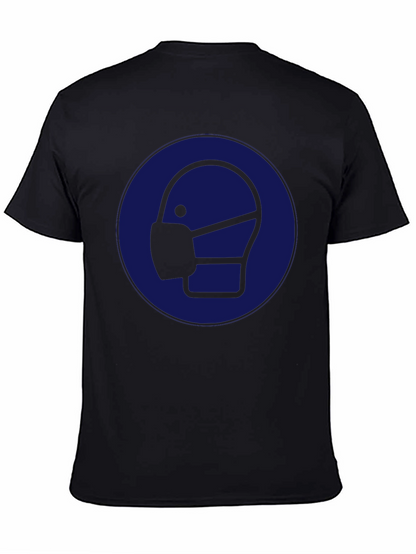 Wear Mask T-Shirt: Black Cotton Graphic Tee