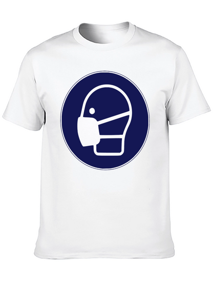 Wear Mask T-Shirt: Black Cotton Graphic Tee