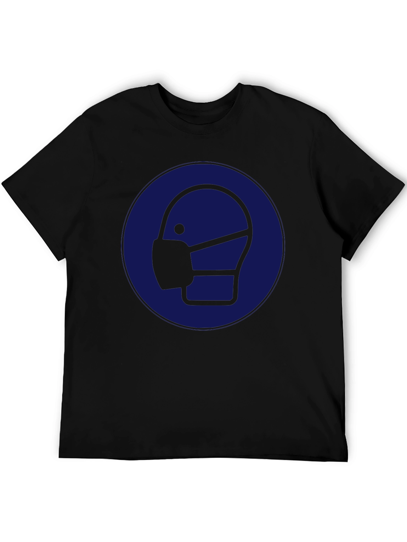 Wear Mask T-Shirt: Black Cotton Graphic Tee