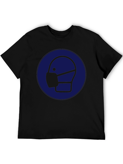 Wear Mask T-Shirt: Black Cotton Graphic Tee