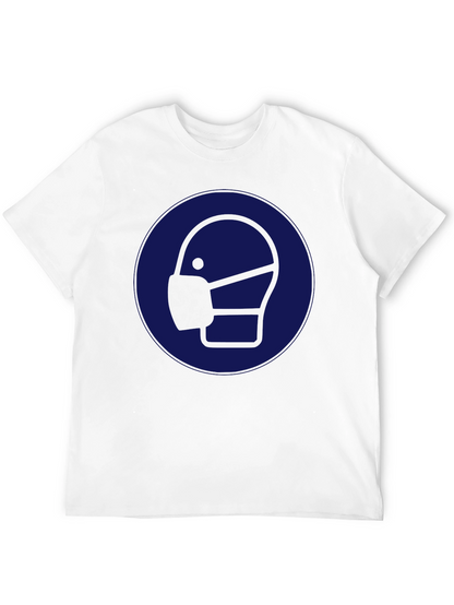 Wear Mask T-Shirt: Black Cotton Graphic Tee