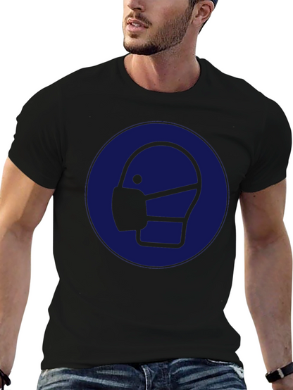 Wear Mask T-Shirt: Black Cotton Graphic Tee