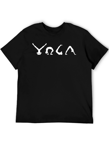 Yoga Pose T-Shirt - Black Cotton Blend