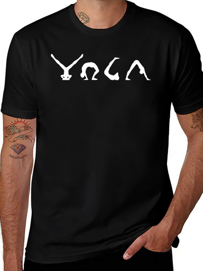 Yoga Pose T-Shirt - Black Cotton Blend