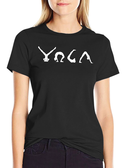 Yoga Pose T-Shirt - Black Cotton Blend