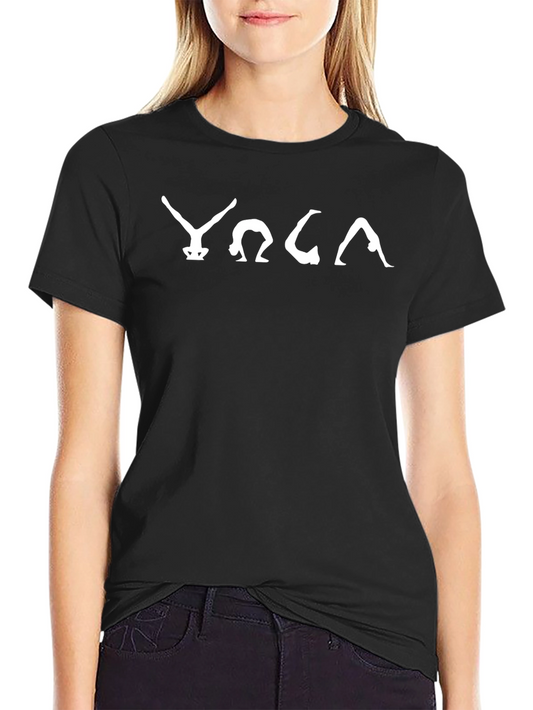 Yoga Pose T-Shirt - Black Cotton Blend