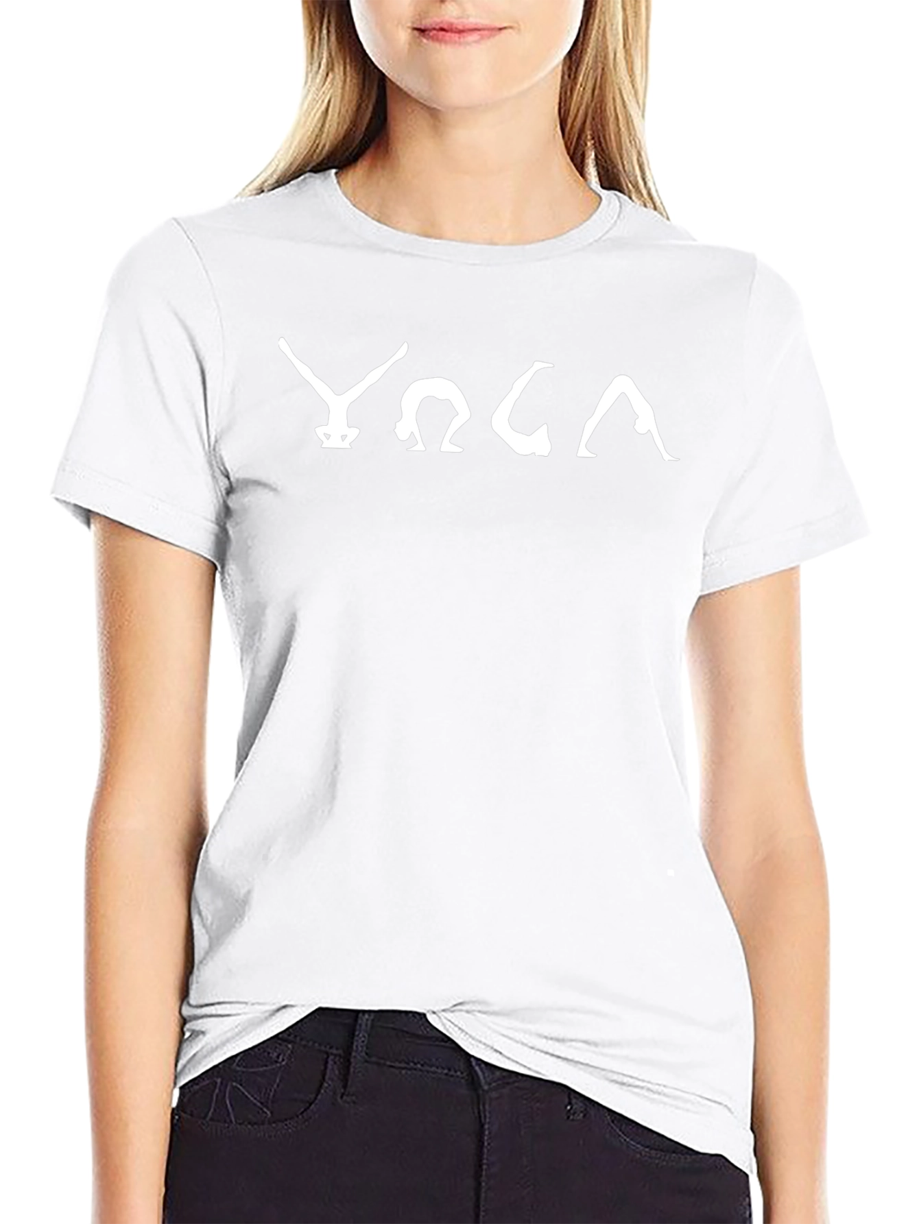 Yoga Pose T-Shirt - Black Cotton Blend