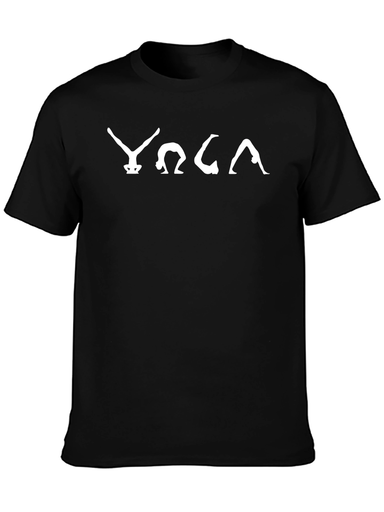 Yoga Pose T-Shirt - Black Cotton Blend