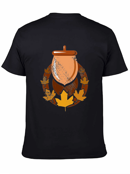Autumn Acorn Leaf Graphic T-Shirt