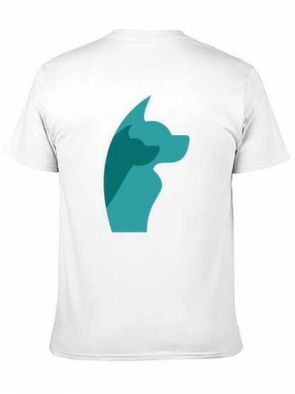 Stylish Black Tee with Teal Dog Graphic