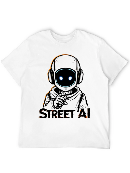 Street AI Robot Graphic Black T-Shirt