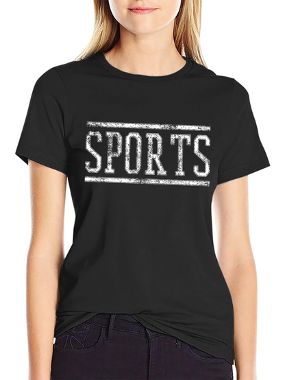 Sports Graphic Print Black T-Shirt