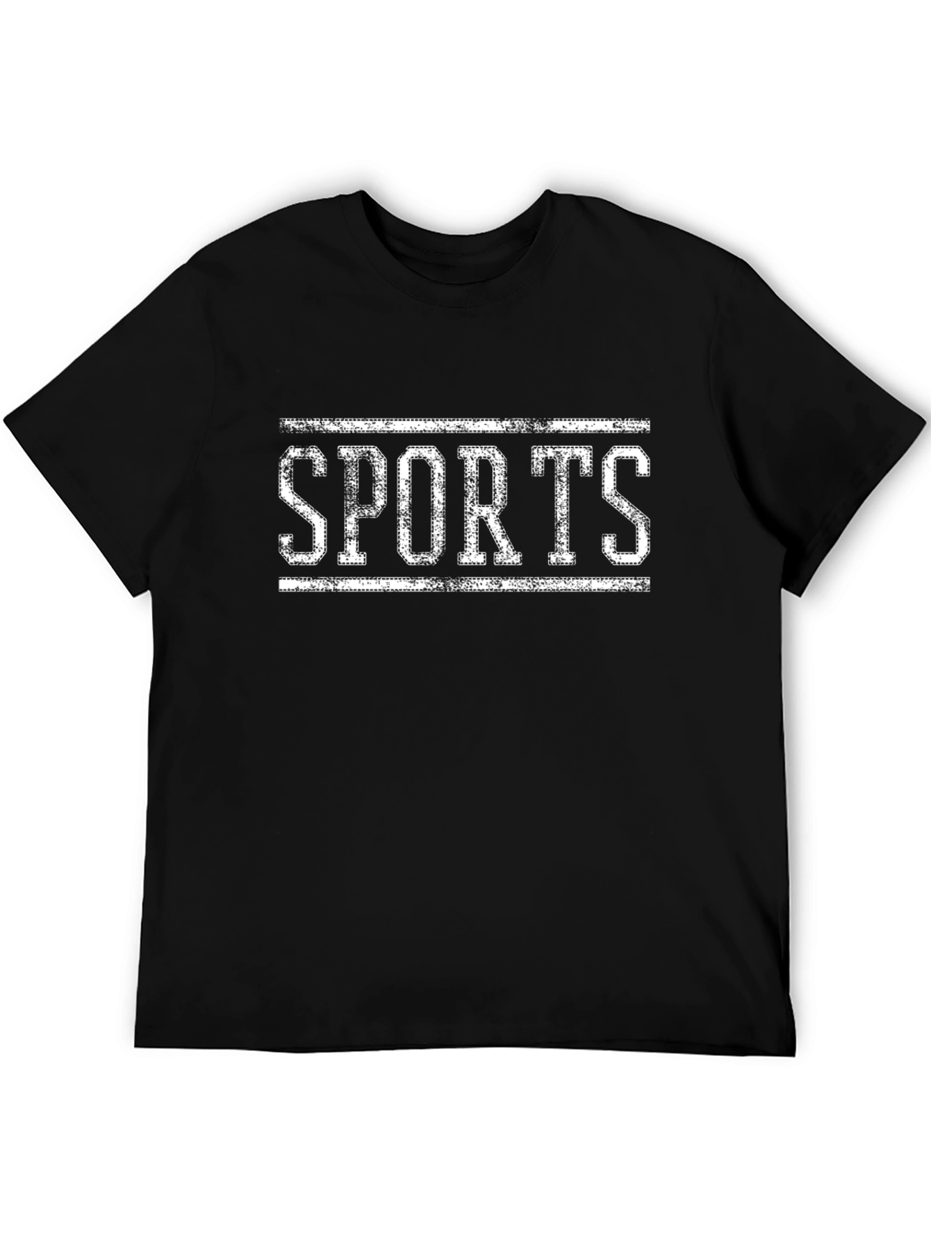 Sports Graphic Print Black T-Shirt